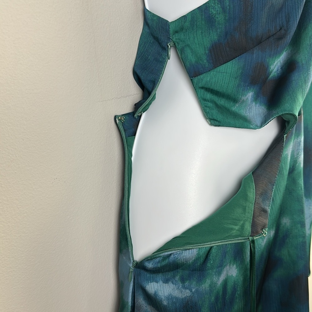 Free People Arianna One Shoulder Mini Dress Size 8 Tie Dye Cutout Sexy Party - Picture 7 of 16